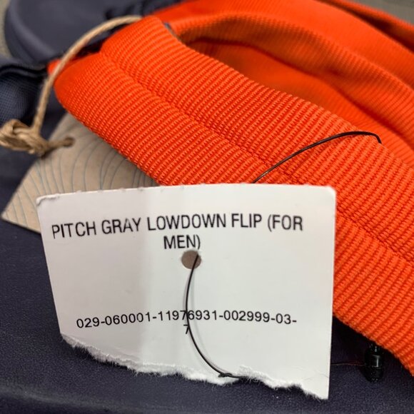 Chaco Mens Size 9 Pitch Gray Lowdown Flip-Flops With Orange Straps - Picture 3 of 8